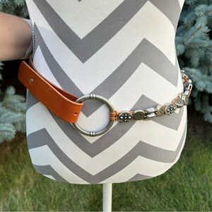 Antoniazzi firenze vintage silver and leather belt